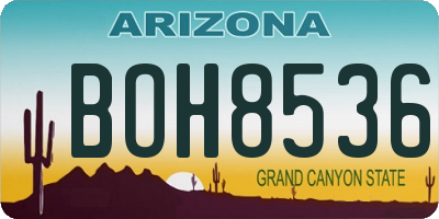 AZ license plate BOH8536