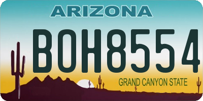 AZ license plate BOH8554