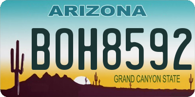 AZ license plate BOH8592