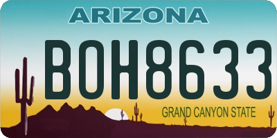 AZ license plate BOH8633