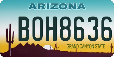 AZ license plate BOH8636