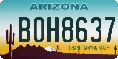 AZ license plate BOH8637