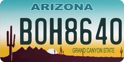 AZ license plate BOH8640