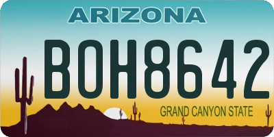 AZ license plate BOH8642