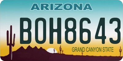AZ license plate BOH8643