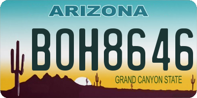 AZ license plate BOH8646