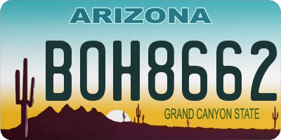 AZ license plate BOH8662