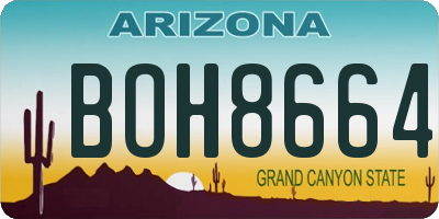 AZ license plate BOH8664