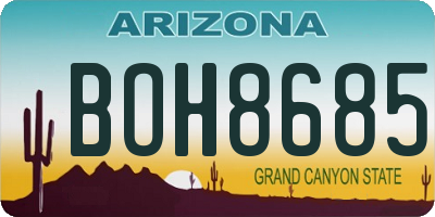 AZ license plate BOH8685