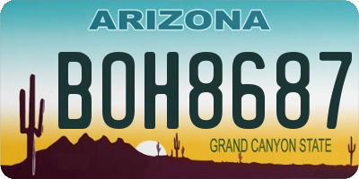 AZ license plate BOH8687
