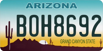 AZ license plate BOH8692