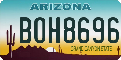 AZ license plate BOH8696