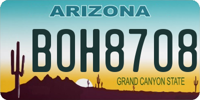 AZ license plate BOH8708