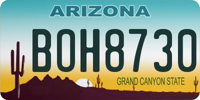 AZ license plate BOH8730