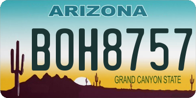 AZ license plate BOH8757