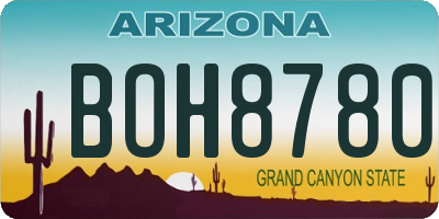 AZ license plate BOH8780