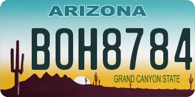 AZ license plate BOH8784