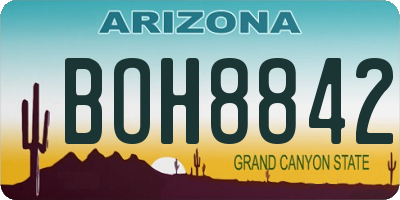 AZ license plate BOH8842