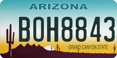 AZ license plate BOH8843