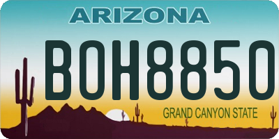 AZ license plate BOH8850