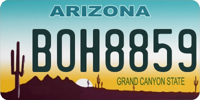 AZ license plate BOH8859