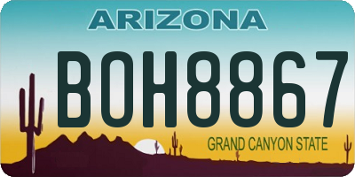 AZ license plate BOH8867