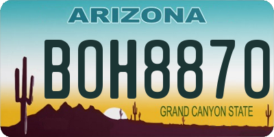 AZ license plate BOH8870