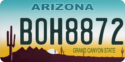 AZ license plate BOH8872