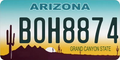 AZ license plate BOH8874
