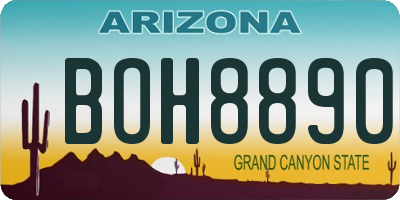 AZ license plate BOH8890