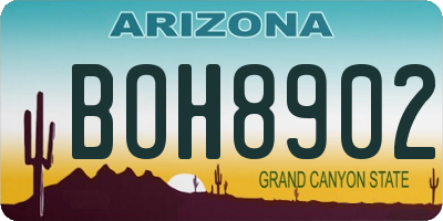 AZ license plate BOH8902