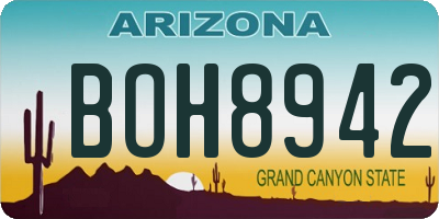 AZ license plate BOH8942