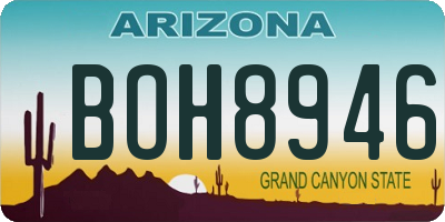 AZ license plate BOH8946
