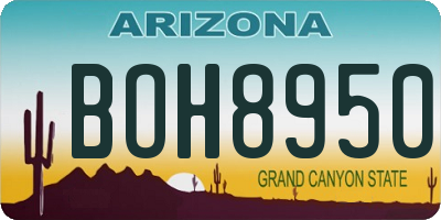 AZ license plate BOH8950
