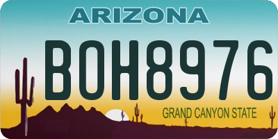AZ license plate BOH8976