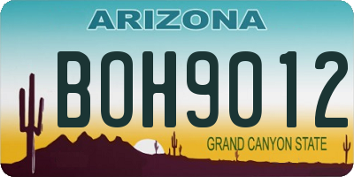 AZ license plate BOH9012