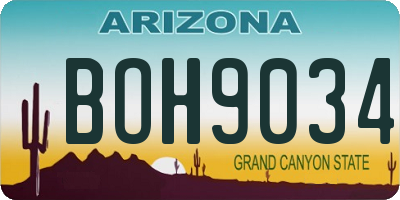AZ license plate BOH9034