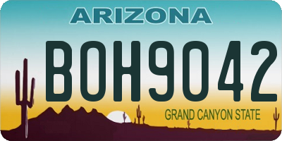 AZ license plate BOH9042