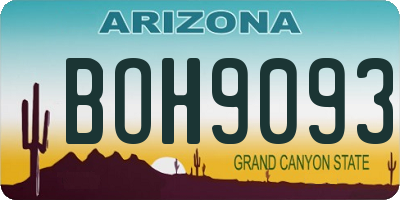 AZ license plate BOH9093