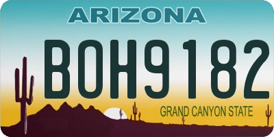 AZ license plate BOH9182