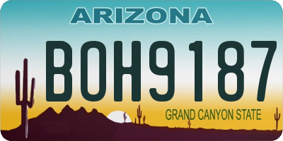 AZ license plate BOH9187