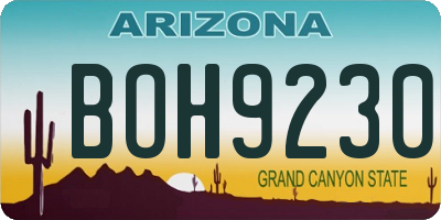 AZ license plate BOH9230