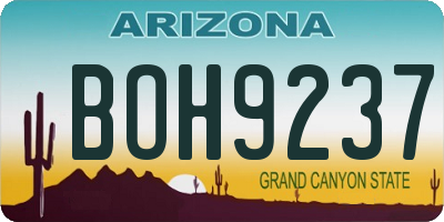 AZ license plate BOH9237