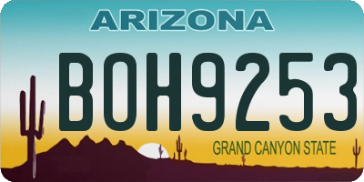 AZ license plate BOH9253