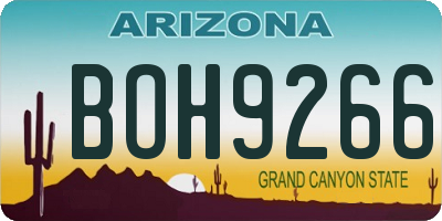 AZ license plate BOH9266