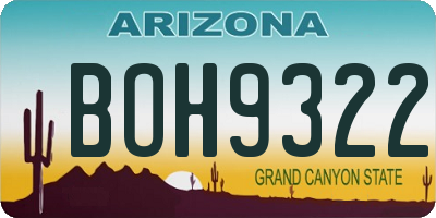 AZ license plate BOH9322