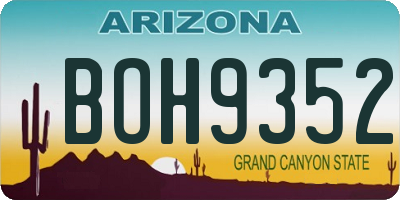 AZ license plate BOH9352