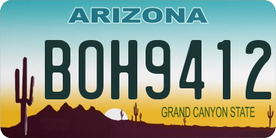 AZ license plate BOH9412
