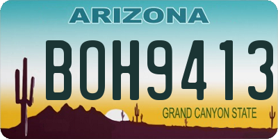 AZ license plate BOH9413