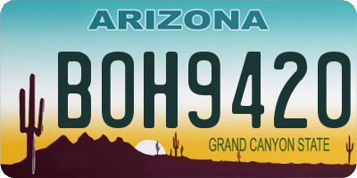AZ license plate BOH9420